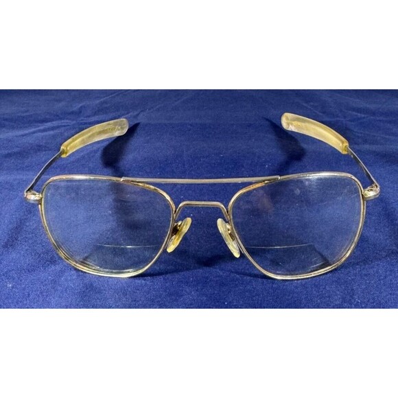 Randolph Engineering Sunglasses 5 1/2 Aviator Military Pilot 52-20 Gold Rims USA - Picture 1 of 7